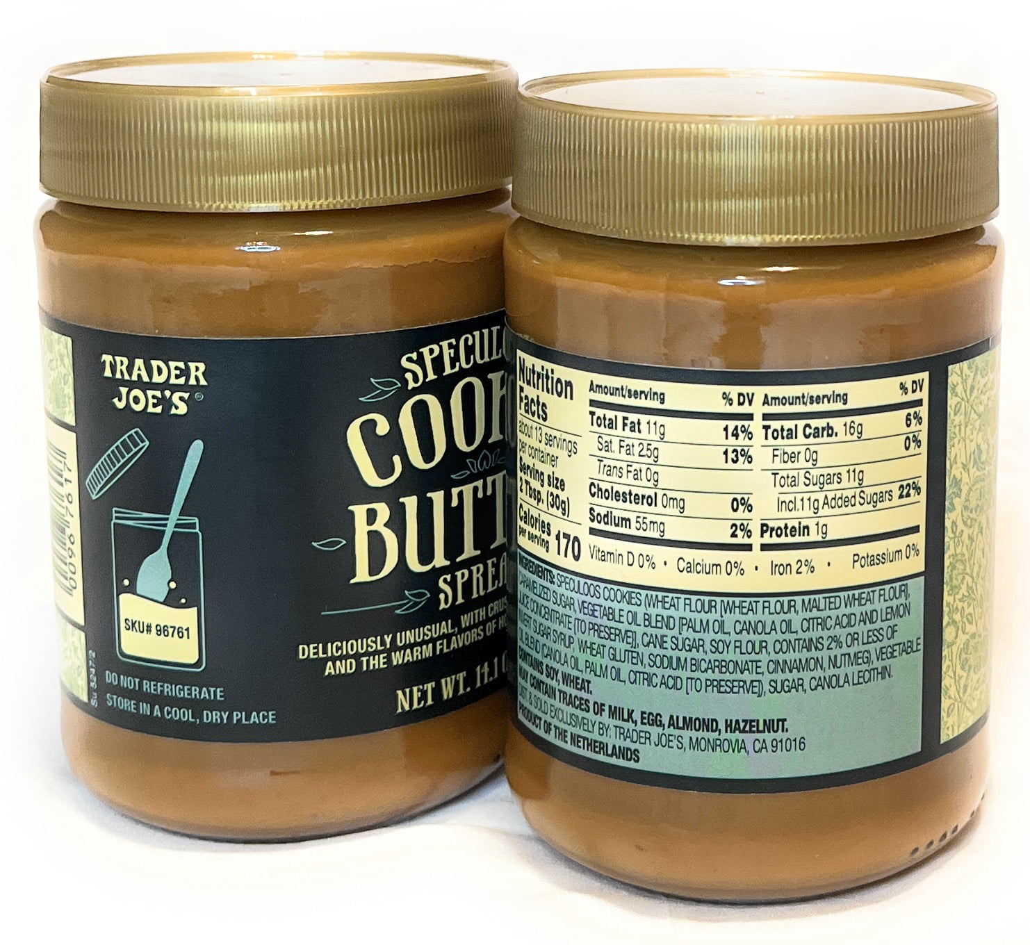 Trader Joe's Speculoos Cookie Butter 14.1 Oz (Pack of 2)