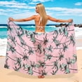 thumbnail image 4 of Women Beach Cover Up Sarong Pareo Wraps Bikini Bathing Suit Swimwear Coverups Vacation Hawaiian Outfits, Pink|Tree, 4 of 7