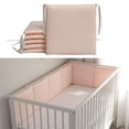 thumbnail image 1 of Xihbxyly Ventas de liquidación Juego de ropa de cama para cuna 6 piezas de malla transpirable, forro de cuna de algodón suave acolchado para prevención de choques, ropa de cama para cuna para niños y, 1 of 6