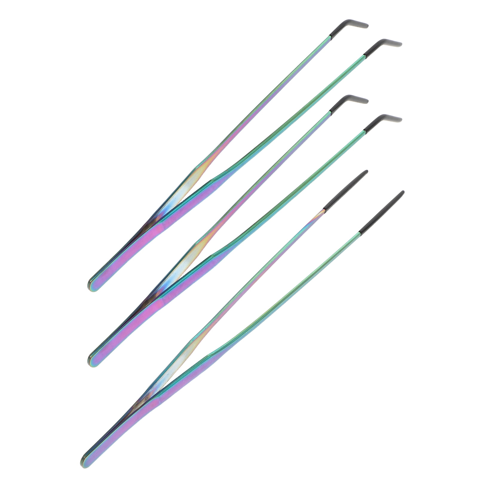 BESTYASH 3Pcs Stainless Steel Feeding Tweezers for Reptile Aquariums with Straight and Curved Tips