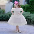 thumbnail image 2 of Fesfesfes Kids Girls Solid Princess Tulle Dress Bridesmaid Pageant Gown Birthday Party Wedding Flower Girls Dress Spring Saving, 2 of 9