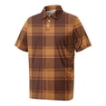 thumbnail image 4 of Domzest Men's Big and Tall Polo Shirts Short Sleeve Moisture Wicking Plus Size T Shirts Quick Dry Collared Plaid Golf Shirt Coffee 8XL, 4 of 6
