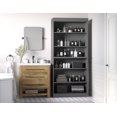 thumbnail image 3 of Palace Imports  100% Solid Wood 32" Bathroom Cabinet with Frosted Glass Doors, 2-Drawers and Adjustable Shelves, Gray, 3 of 3