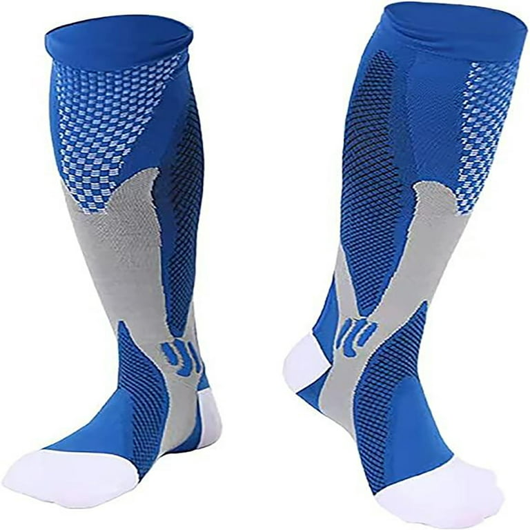 YIFVTFCK Stamina Compression Socks (20-30mmHg) for Men & Women Knee High  Medical Support Socks Best for Edema,Varicose Veins, Sports Protection Blue