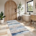 thumbnail image 1 of Kitchen Washable 3x6 Runner Rug - Modern Abstract Non Slip Light Weight Runner Rugs for Small Homes Stain Resistant Hallway Bedroom Carpet Indoor Home Decor Floor Mat for Laundry Bathroom 3x6 Blue, 1 of 8