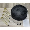 thumbnail image 3 of ITY International - Fluffy Ottoman/Footstool with Metal Base, 14.5'' x 16'', Black, 3 of 4