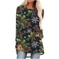 thumbnail image 2 of UPPADA Womens Xmas Shirts Long Sleeve Crewneck Shirts Christmas Tops Tunics To Wear Long Sleeve Blouses Shirts merry christmas bulk gifts Multicolor,XL, 2 of 5