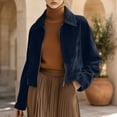 thumbnail image 5 of HomeDM Faux Suede Jacket for Women Long Sleeve Collared Zip Up Cropped Coat Casual Fall Winter Outerwear, 5 of 8