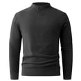thumbnail image 1 of Long Sleeve Top, Warm Solid Color Pullover with Velvet Base for Men, 1 of 5