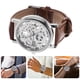 thumbnail image 2 of Reloj de pulsera mecánico automático para hombre con banda de PU (blanco + marrón), 2 of 5