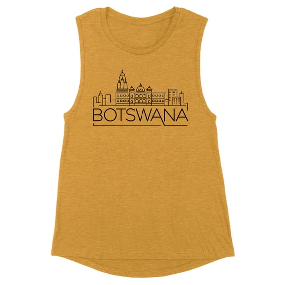 Skyline Botswana South Africa Women's Muscle Tank Medium Antique Gold