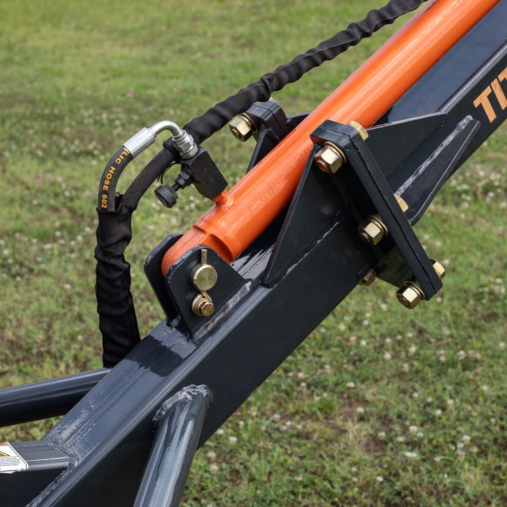 Titan Attachments 26ft Telescoping Hydraulic Truss Boom Jib Crane Fits Skid Steer Quick Tach, 313" Max Reach, 3" Bore x 90.5" Stroke, Easily Lift Hay Bales, Feed, Trusses, Beams, Dry Wallboards