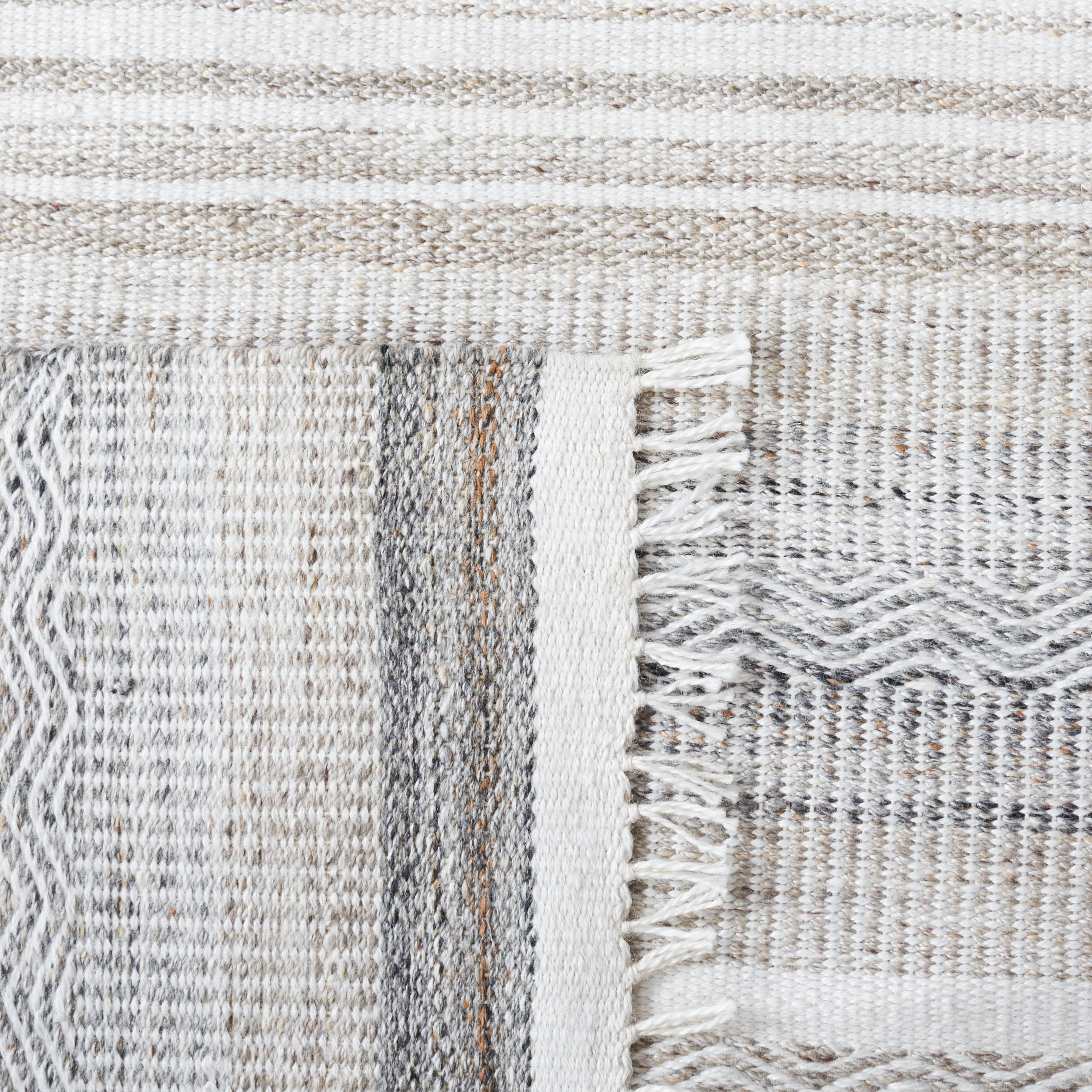 Safavieh Kilim Malena Striped Polyester Area Rug, Ivory/Charcoal, 5' x 8'