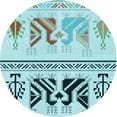 thumbnail image 1 of Ahgly Company Machine Washable Indoor Round Transitional Deep-Sea Green Area Rugs, 4' Round, 1 of 7