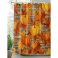 thumbnail image 2 of Fsddascl Orange Fall Shower Curtain Set - 72" x 78" Washable Bathtub Curtain with 12 Hooks, Pumpkins Thanksgiving Maple Leaf Waterproof Fabric Stall Shower Curtains for Bathroom/Bathtub Décor, 2 of 6