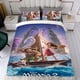 thumbnail image 4 of Moana 2 Conjunto de sábanas temático, trío de piezas, cómodo y amigable con la piel, diseño único, regalo de decoración para el hogar para familiares, amigos y fans,135cm *200cm, 4 of 6
