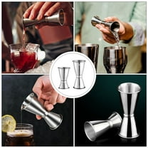 PTOOTP Stainless Steel Double Cocktail Jigger Measuring Cup Set 2 Pieces Bar Tools