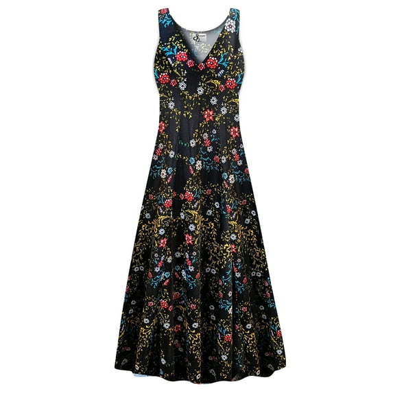 Plus size 8x Petite Womens Dress Golden Leaf Designer Print Sleeveless Low V-Neck Princess Cut