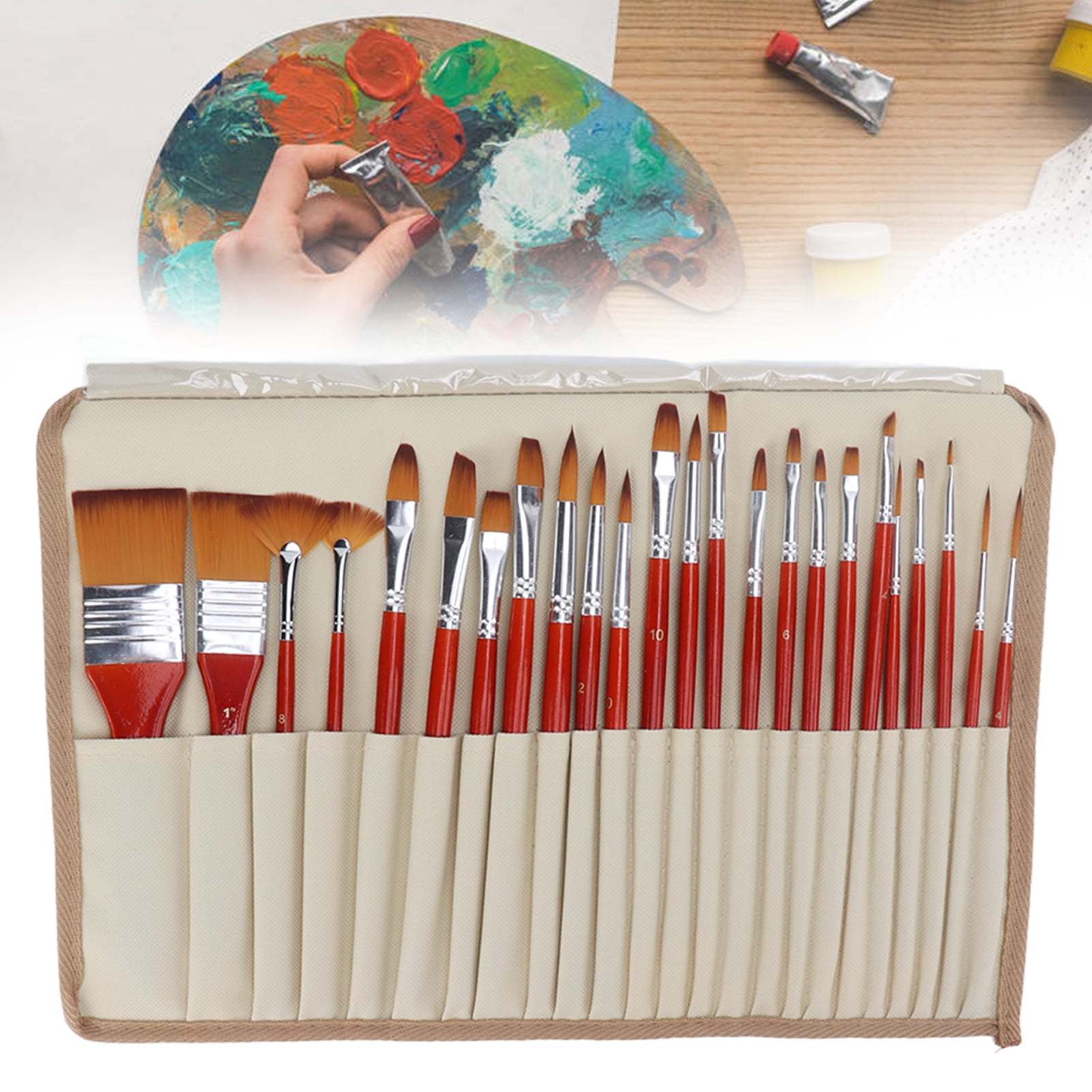 Hemoton 5Pcs Portable Paint Brushes Multi-function Fan Brushes Professional  Watercolor Brushes
