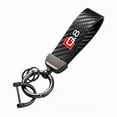 thumbnail image 2 of For Audi Q8 Car Leather Rotating Horseshoe Keychain Carbon Fiber Car Keychain Keyring Auto Accessories, 2 of 6
