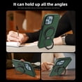 thumbnail image 3 of ELEHOLD Case for iPhone 12 Pro Max,  Magnetic Leather Case with 360°Rotatable Ring Stand [Compatible with MagSafe] Phone Case,Darkgreen, 3 of 6