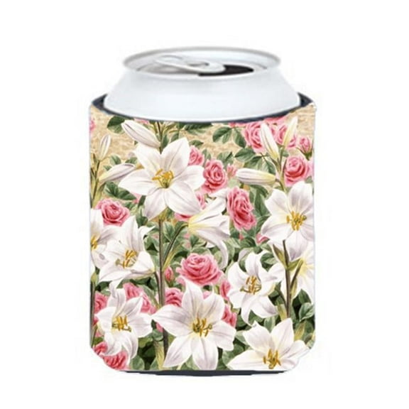 Lilies & Roses by Sarah Adams Can or Bottle Hugger