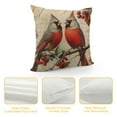 thumbnail image 4 of Nawypu  Pillow Covers Winter Christmas Cardinal Bird Red Berries Decorative Throw Pillows Cardinal Red Birds Decorative Square Covers Home Decor for Sofa Couch 18"x18" Winter Holiday Decorations, 4 of 5