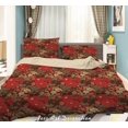 thumbnail image 3 of 3D Vintage Hojas Rojo Floral Patrón Funda de edredón Juego de Ropa de Cama Funda Nórdica, 3 of 3