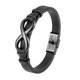 thumbnail image 1 of EZLIFE Pulsera de cuero con infinito para hombre, nudo de acero inoxidable, logotipo negro >н τ~ / △κ S2W4, 1 of 7
