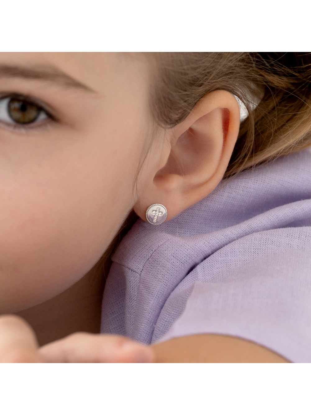 Glittering Grace Kids / Children's / Girls Earrings Screw Back - Sterling Silver