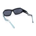 thumbnail image 4 of Trendy 90s Robotic Elaborate Mechanical Plastic Sport Sunglasses Blue - Black, 4 of 4
