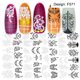 thumbnail image 1 of Pegatinas para decoración de uñas, colección en blanco y negro francés, encaje, hojas de arce, patrón de flores vintage, pegatinas para uñas, 1 of 6