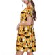 thumbnail image 2 of Easygdp Halloween Ghost Pumpkin para Vestido Transpirable de Mujer, Vestido Suelto de Manga Corta con Pliegues y Bolsillos para el Verano, 2 of 6