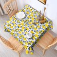 thumbnail image 2 of Yellow Lemon Fruit Leaves White Pattern Square Tablecloth,Waterproof Square Table Cover,Wipeable Spillproof Washable Table Cover for Home Kitchen Party Decor 60"x60"(152x152cm), 2 of 6