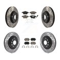 thumbnail image 1 of Transit Auto Front Rear Coated Drilled Slotted Disc Brake Rotors and Ceramic Pads Kit for Car 2009-2010 Volkswagen Passat CC with 312mm Diameter Rotor KDC-100614, 1 of 11