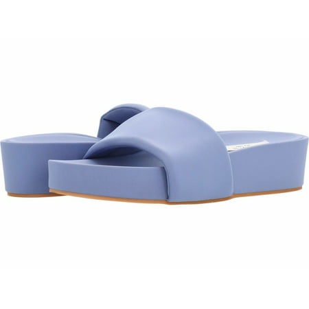 Steve Madden Robyn Slip-On Slide Wedge Sandal Blue Mule Sandals (10, BLUE)