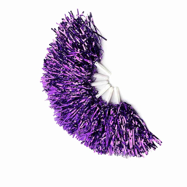 Pompones de animadora ligeros, accesorios deportivos para fiestas y bailes (morado)