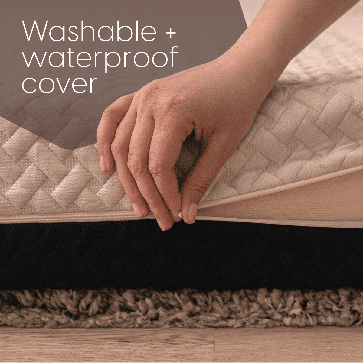 Milliard Dual Sided Premium Tri Folding Mattress, Memory Foam with Waterproof Washable Cover, Cot (75" x 31" x 6")