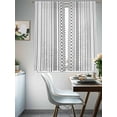 thumbnail image 5 of Black White Striped Semi Sheer Curtains 72 Inch Length 2 Panels Set, Modern Farmhouse Geometric Sheer Kitchen Curtain Privacy Voile Window Curtain for Living Room Bedroom Rod Pocket Drapes, 5 of 7