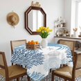 thumbnail image 3 of Coastal Blue Crab Table Cloth Waterproof Tablecloths, Coral Starfish Ocean Conch Nautical Tablecloth Dining Table Cover for Kitchen Party Tabletop Outdoor, Square Tablecloth 54x54 Inch, 3 of 9