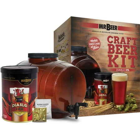 Mr. Beer Diablo IPA Craft Beer Making Kit with Convenient 2 Gallon Fermenter Designed for Simple and Efficient