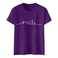 thumbnail image 4 of Women's Graphic T-Shirts Summer Short Sleeve Top Tee Clothes for Ladies Purple XXL, 4 of 4