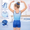 thumbnail image 3 of Gymnastics Leotards for Girls,Sleeveless Rhinestone Kids Dance Unitards Biketards with Shorts and Hair Scrunchie, 3 of 12