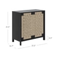 thumbnail image 5 of Nathan James Aerie Rustic Wood Cabinet, Boho Living Room Storage Cabinet with Seagrass Door Panels and Solid Wood Legs, Black, 5 of 6