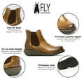 thumbnail image 2 of Fly London Womens Camel SALV Chelsea Leather Ankle Casual Wedge Heel Boots, 2 of 7