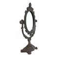 thumbnail image 3 of Cast Iron Rustic Vintage Heirloom Style Small Tabletop Oval Vanity Mirror Decor, 3 of 6