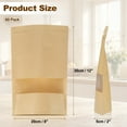 thumbnail image 2 of Stand Up Pouch Bags 60 Pack 12 x 8 Inch Resealable Kraft Paper Bags Pouches with Clear Window and Zip for Food Storage Packaging Small Business Home Brown, 2 of 6