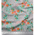 thumbnail image 1 of Soimoi polyester Crepe Fabric Swirl,Leaves & Camellia Floral Print Sewing Fabric Yard 52 Inch Wide, 1 of 1