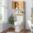 SamyoHome Bamboo Over The Toilet Storage Bathroom Space Saver