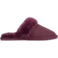 thumbnail image 4 of SNUGRUGS Women's Elsie Open Back Sheepskin Mule Slippers with Cuff - Plum - US 7, 4 of 7